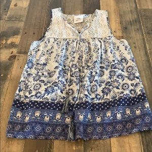 Knox Rose blouse with lace detail, XS